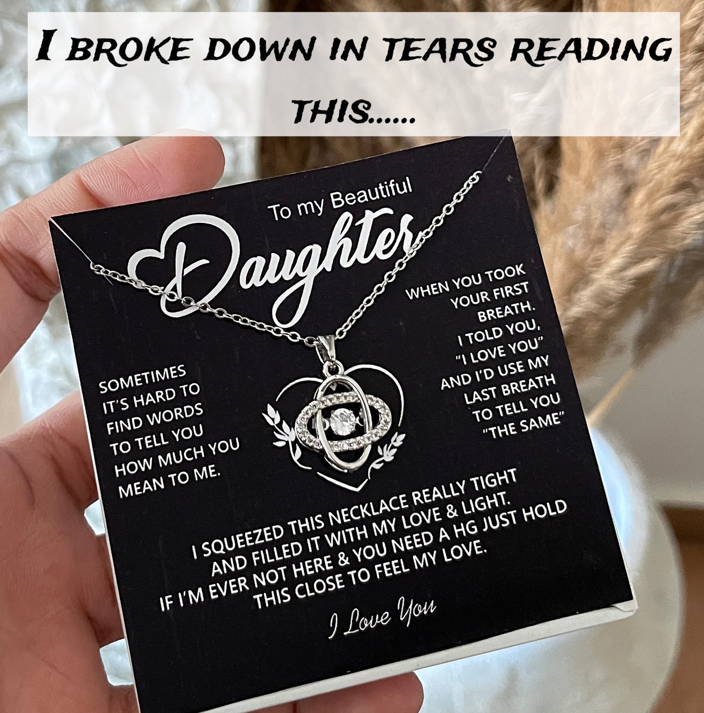 To My Daughter - Love Knot Necklace