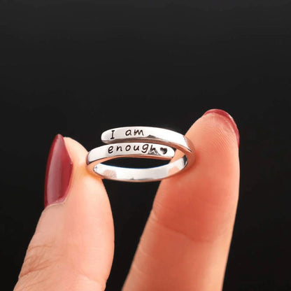 Adjustable |  'I Am Enough' Ring