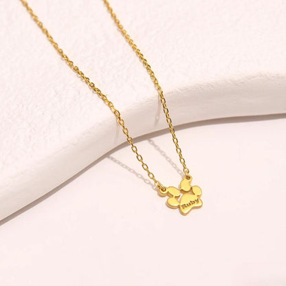 Engraved Paw Print Necklace
