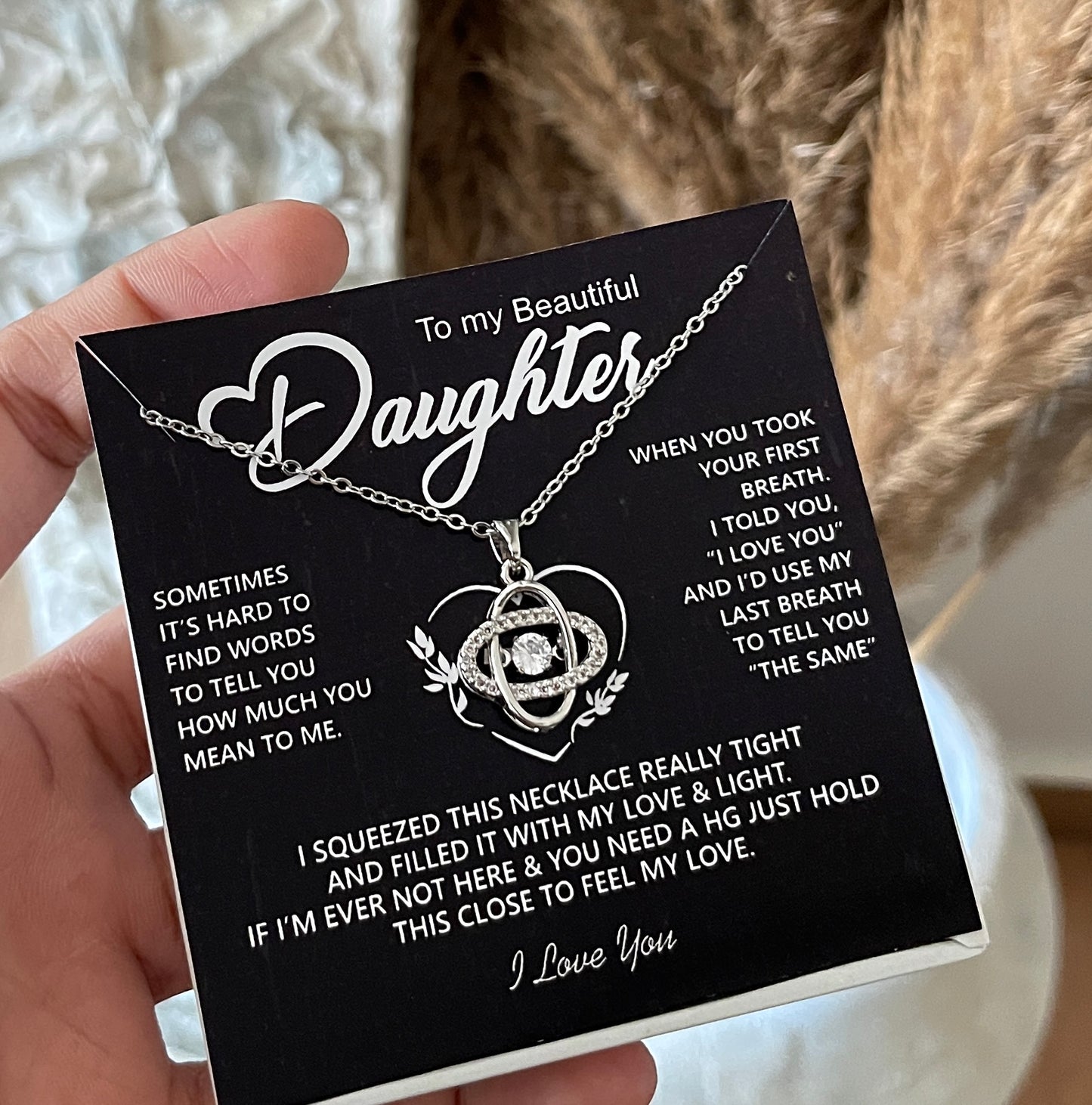 To My Daughter - Love Knot Necklace