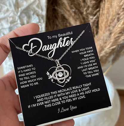 To My Daughter - Love Knot Necklace