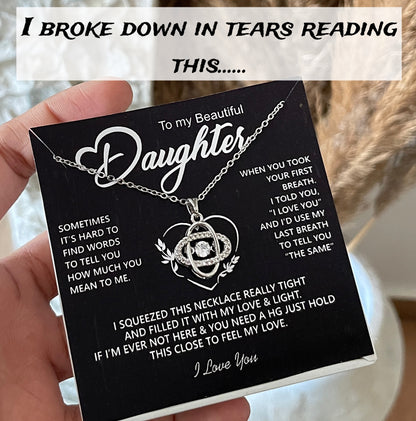 To My Daughter - Love Knot Necklace