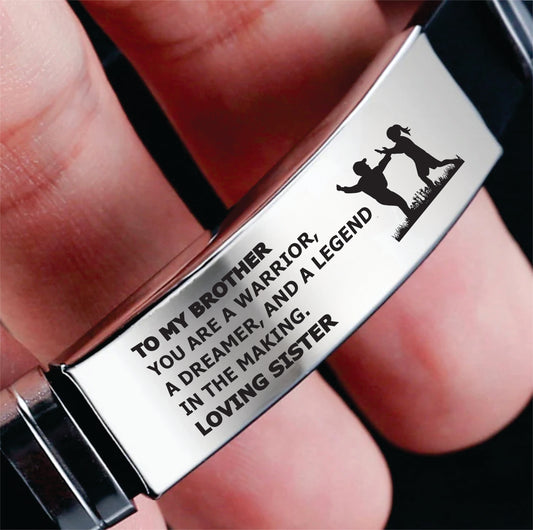 To My Brother- Stainless Steel & Silicone Bracelet | Gift from Sister