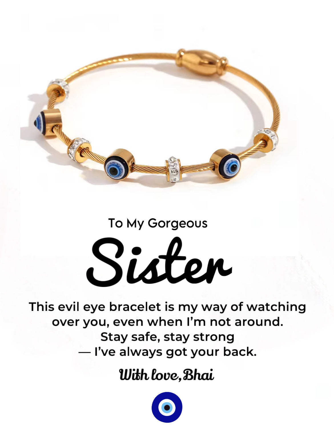 Adjustable Nazar Bracelet for Her