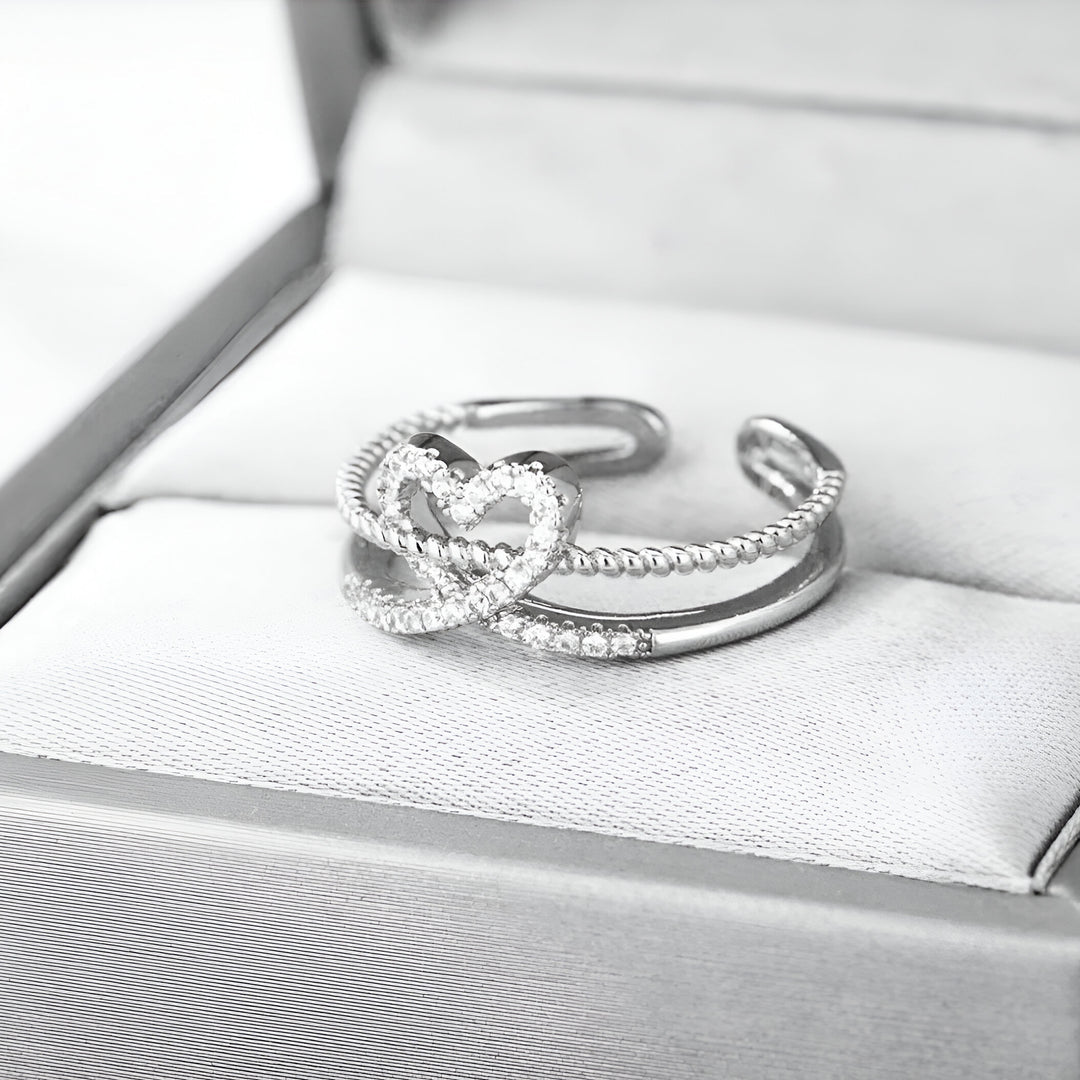 To My Lovely Wife-Knot Heart Ring