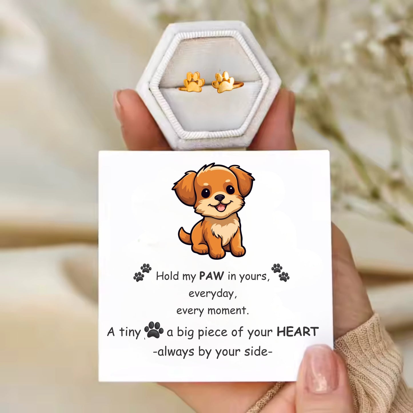 🖤 Paw of Love Adjustable Ring – For Pet Lovers