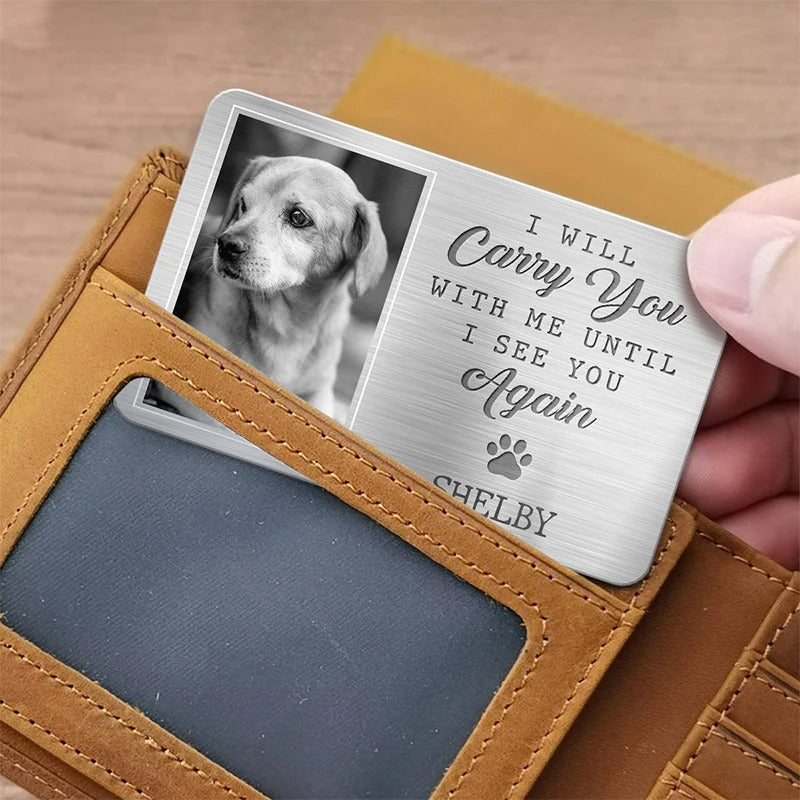 Custom Pet Memorial Wallet Card – "They Lived, Loved, Purred